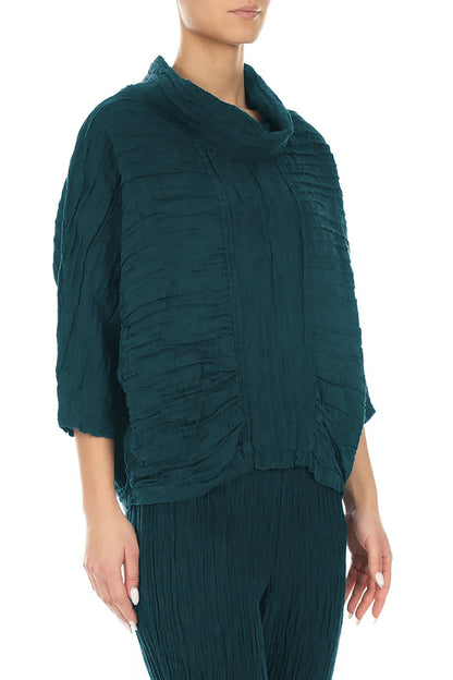 Cowl Neck Crinkled Silk 5403 Blouse