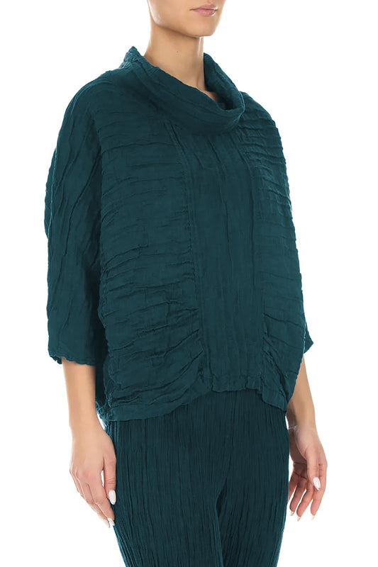 Cowl Neck Crinkled Silk 5403 Blouse
