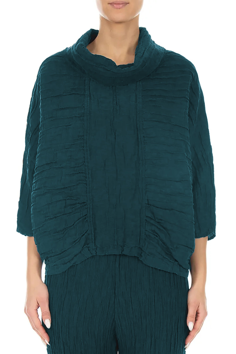 Cowl Neck Crinkled Silk 5403 Blouse
