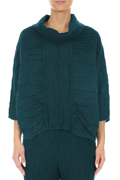 Cowl Neck Crinkled Silk 5403 Blouse