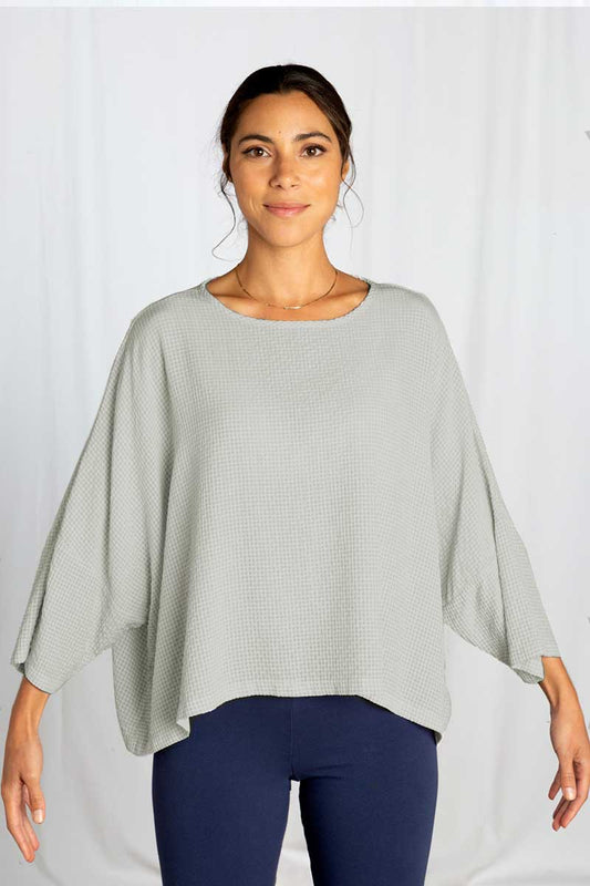 Cut Loose Crinkle Check Crop Top Cobblestone