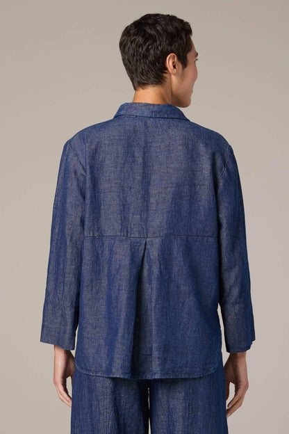Flax Denim Crop Easy Shirt