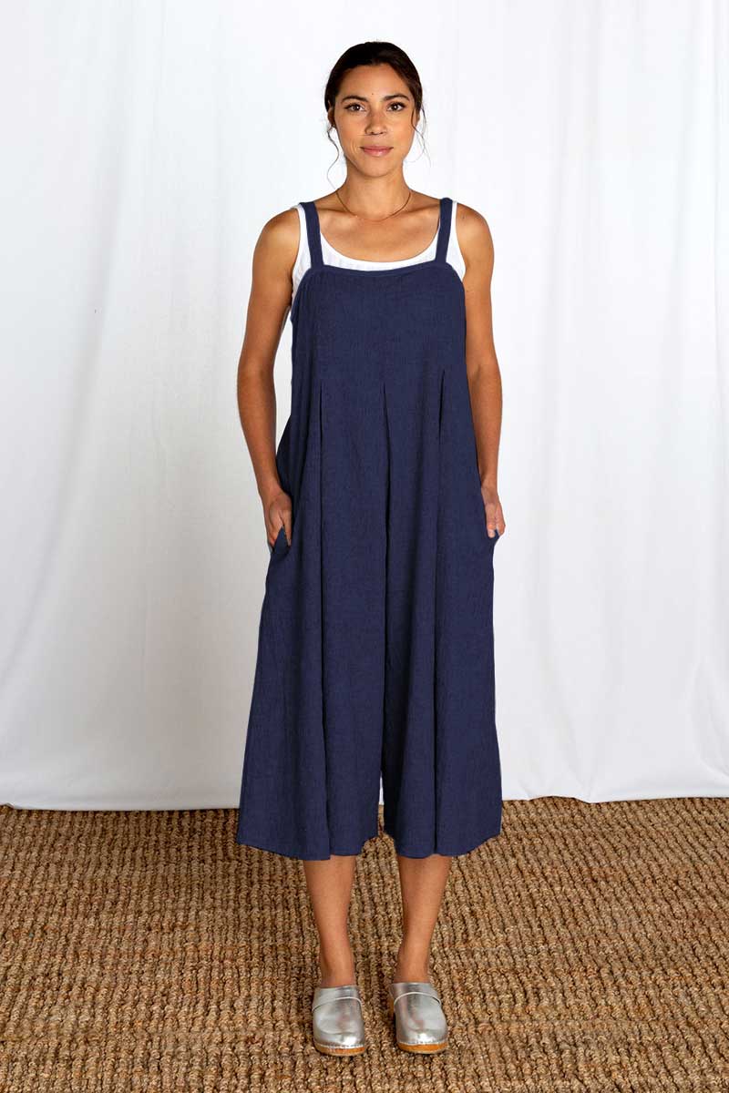 Cut Loose Crosshatch Crop Jumpsuit Night Sky