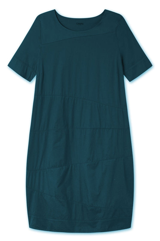 By Basics Cuttings Short Sleeve Dress Petrol Blue