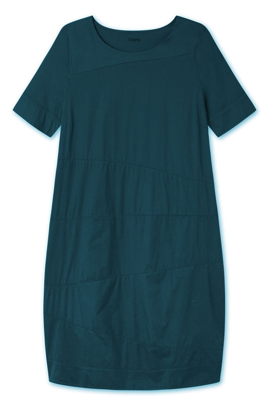 By Basics Cuttings Short Sleeve Dress Petrol Blue Blue