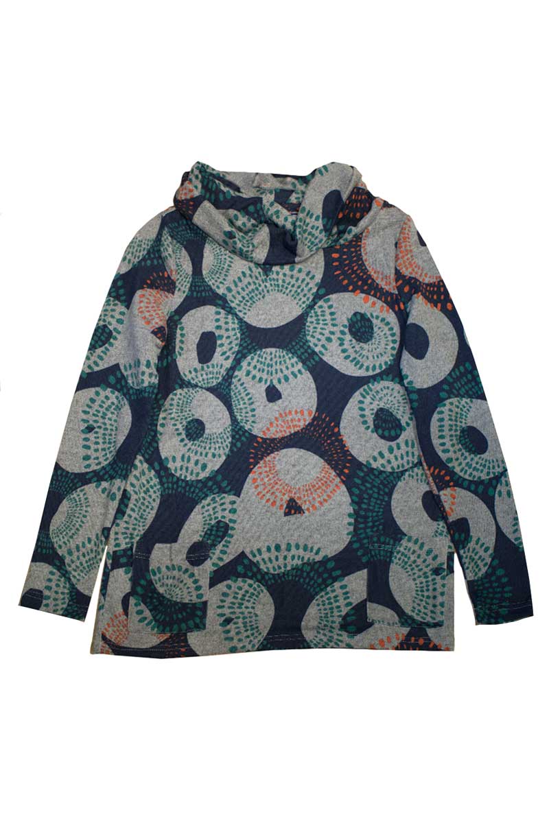 Lily and Me Relaxed Top Shibori Circles Navy