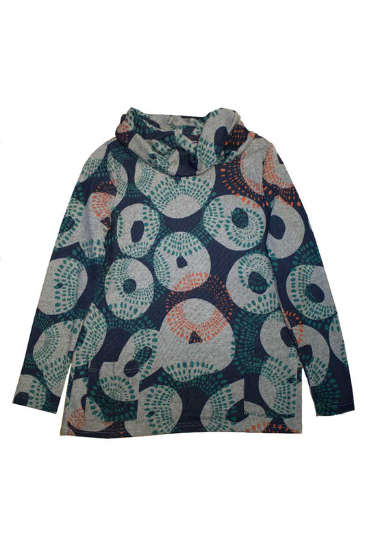 Lily and Me Relaxed Top Shibori Circles Navy
