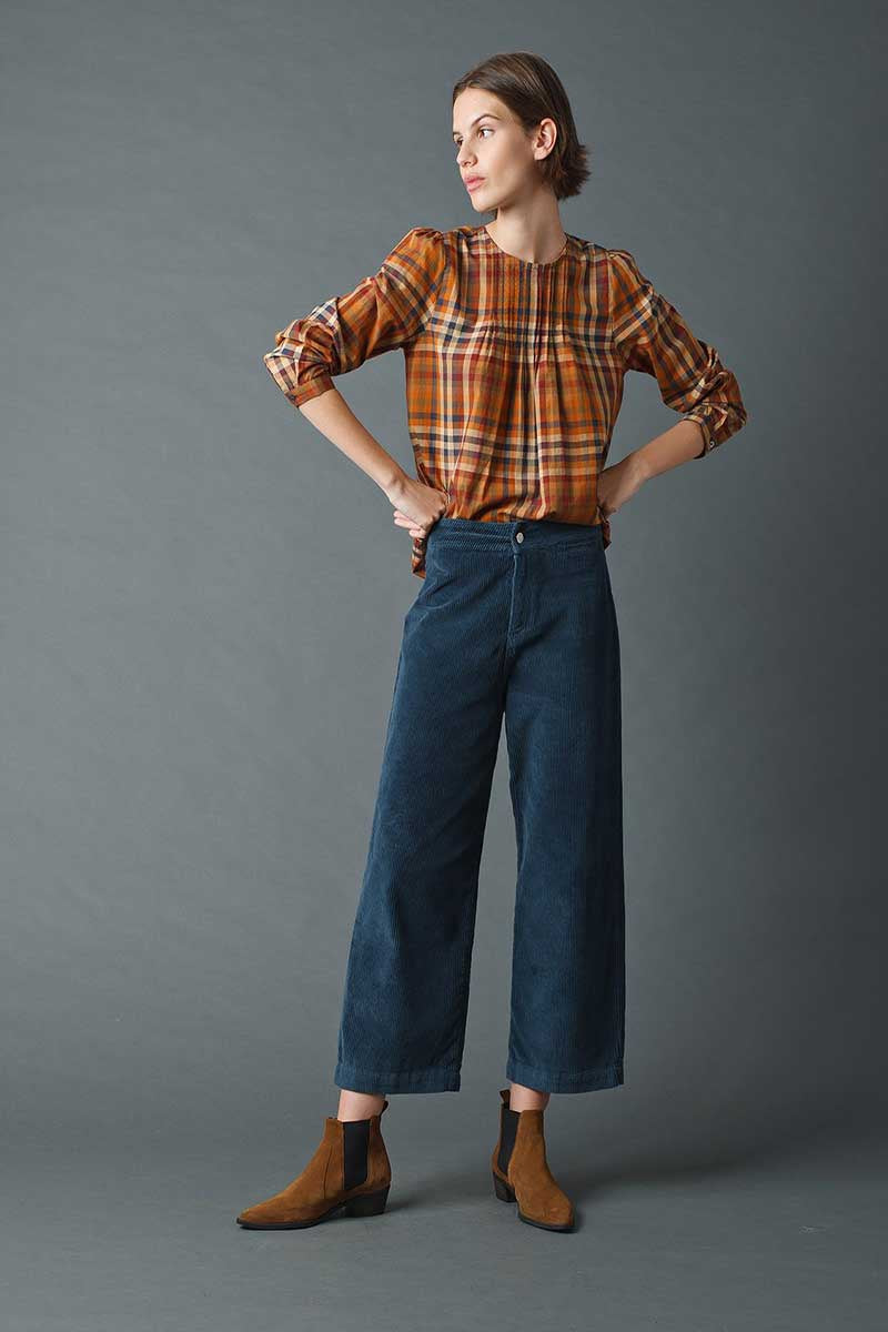 Indi & Cold Corduroy Cropped Trousers Acero