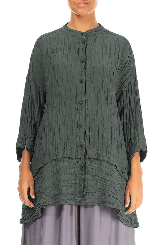 Grizas Flared Crinkle 52230 Shirt Grey Grey