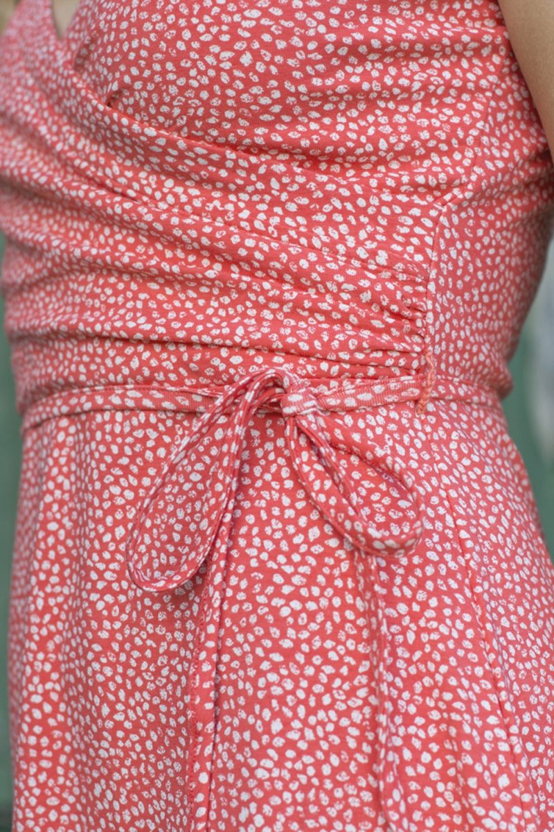 Lily and Me Gathered Wrap Dress Papaya