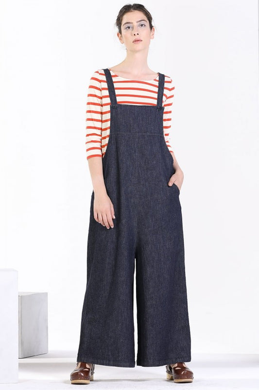 Neirami Topstitch Dungarees Indaco