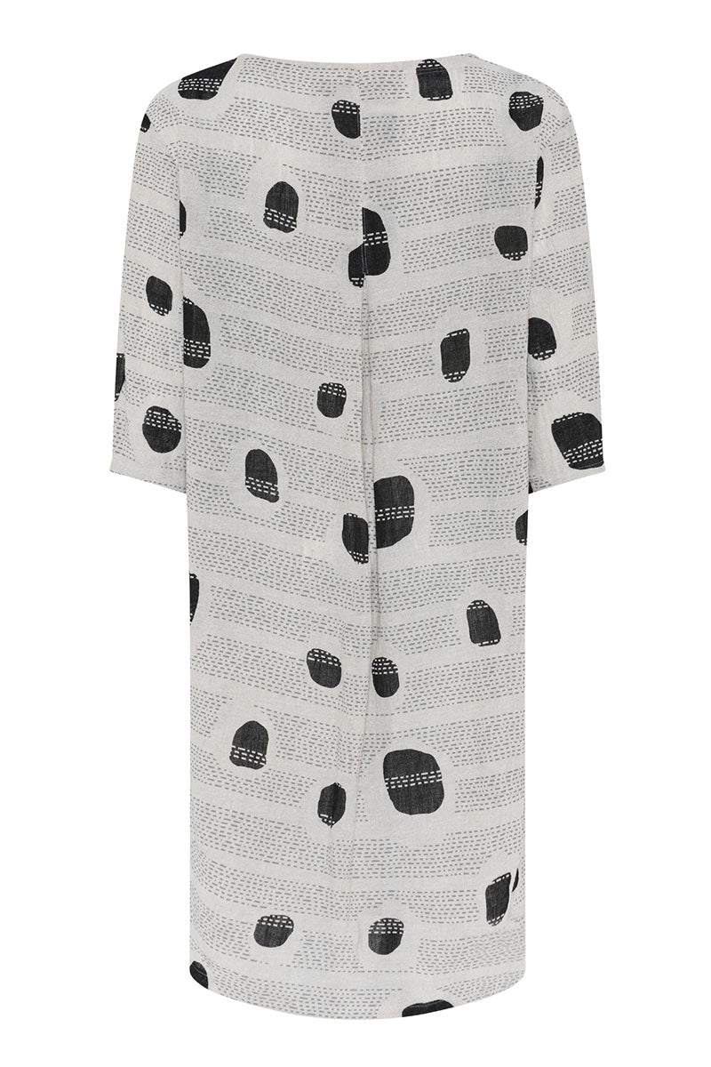 NOEN Dash Spot Linen Dress Grey Grey