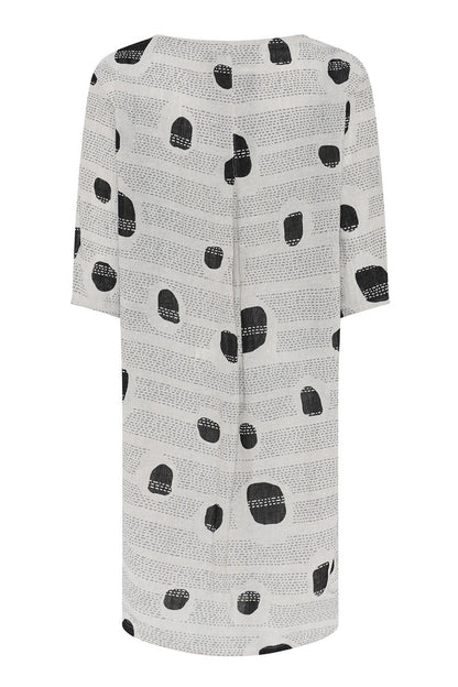 NOEN Dash Spot Linen Dress Grey Grey