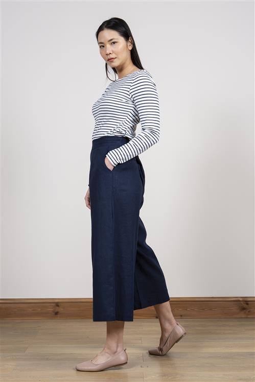 Lily and Me Drift Trousers Linen Blend Navy