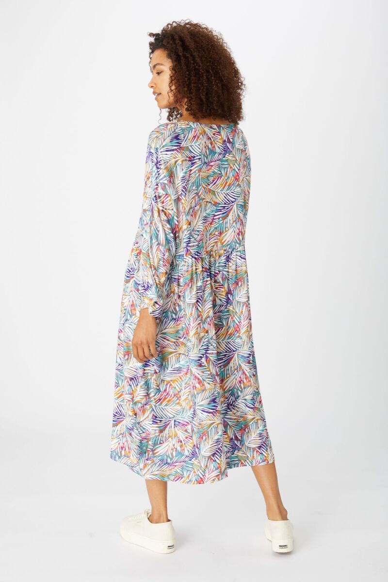 Sahara Feathery Fern Print Easy Dress Multi