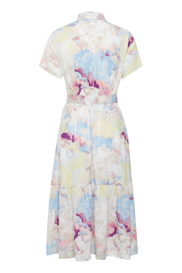 Ichi Cloudy Dress Multi Coloured
