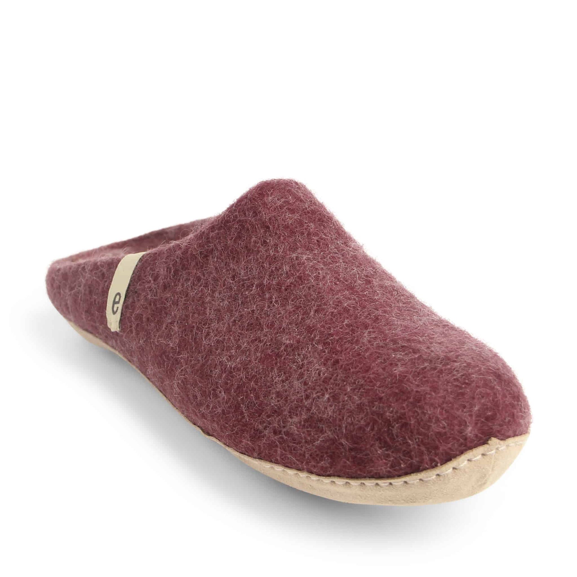 Egos Shoes Merino Wool Slipper Bordeaux