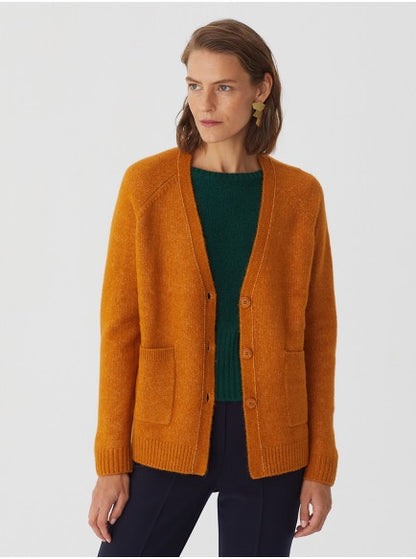 Nice Things Recycled Cardigan Ochre
