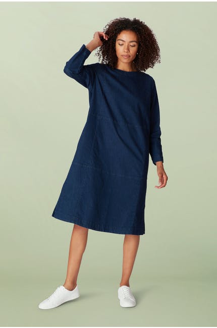 Sahara Stretch Denim Flared Dress