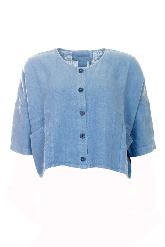 Grizas Blue Boxy Linen 71170 Jacket