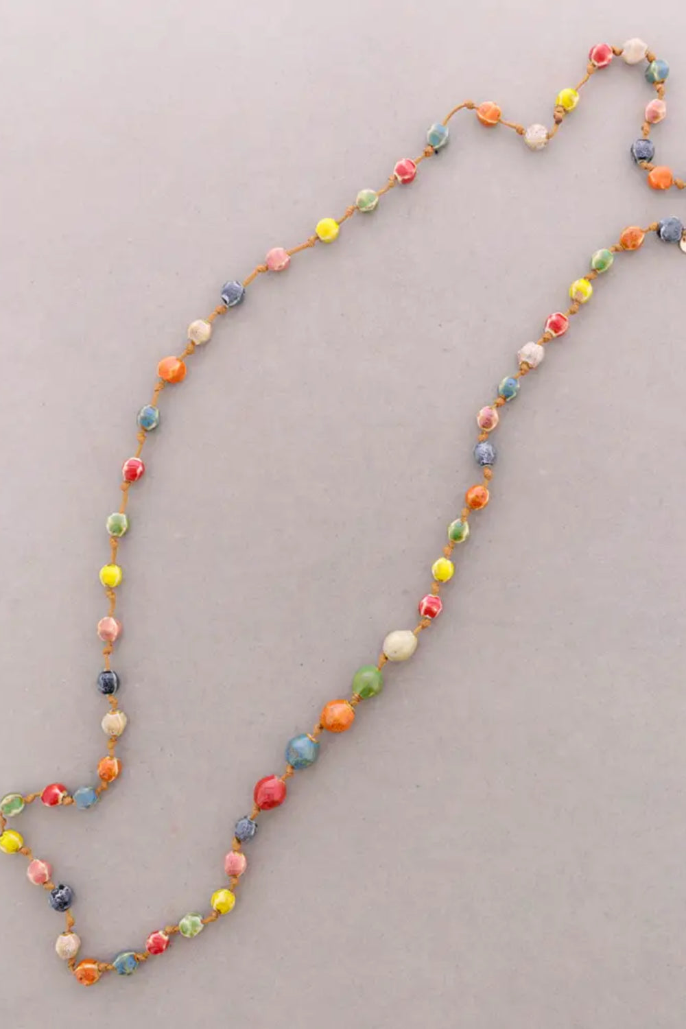 Dot Bead Ceramic Long Necklace