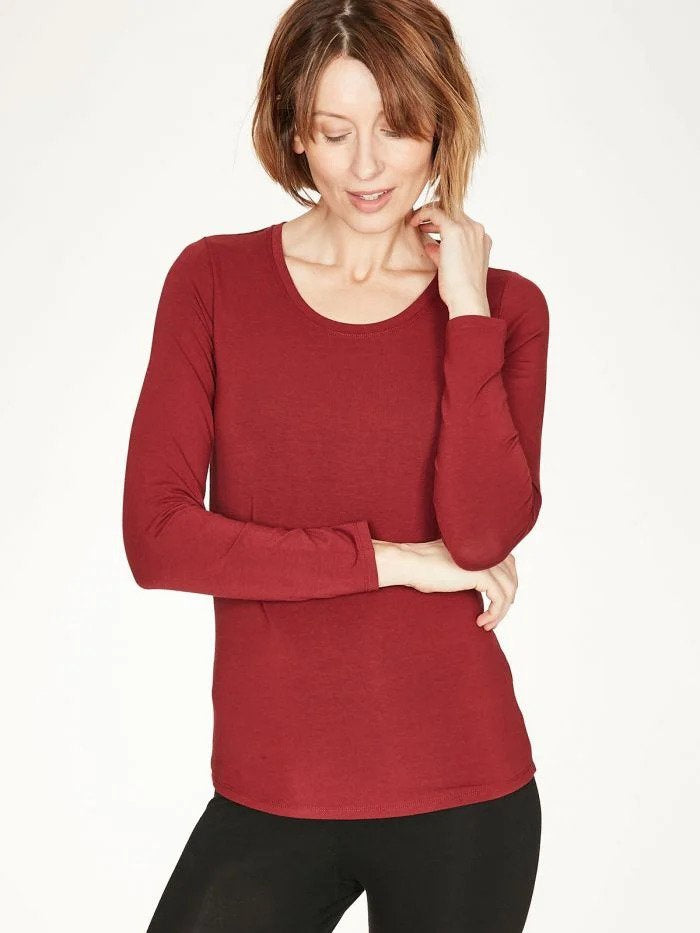 Thought Bamboo Base Layer Top Ruby Red