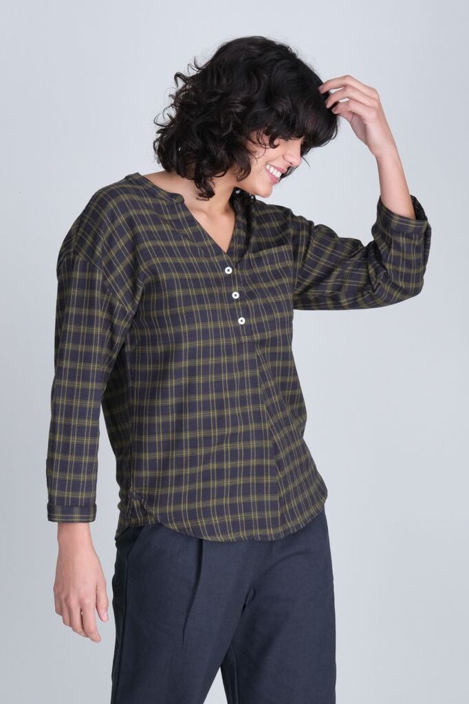 Bibico Relaxed Check Maho Blouse 