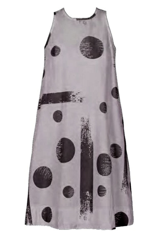 Luukaa Earth Spot Cotton Dress Grey