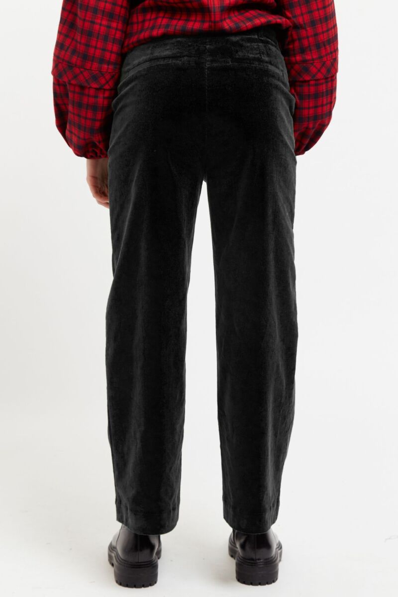 Louche Tim Cord Straight Leg Trousers Black