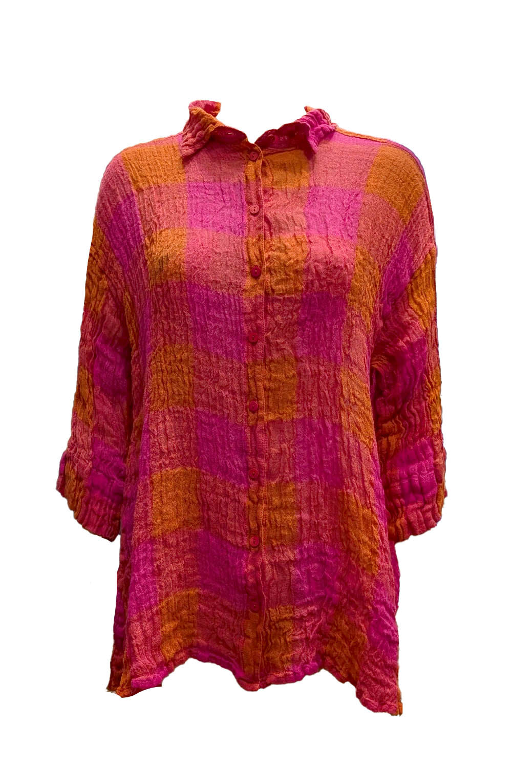 Large Check 51686 Linen Swing Shirt