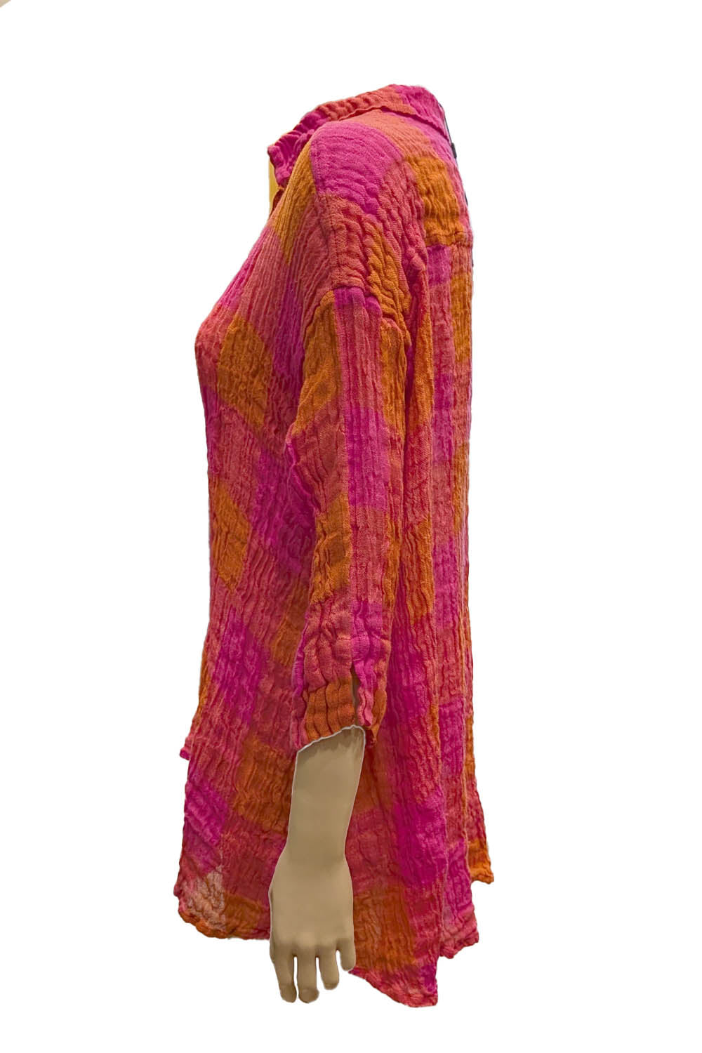 Large Check 51686 Linen Swing Shirt