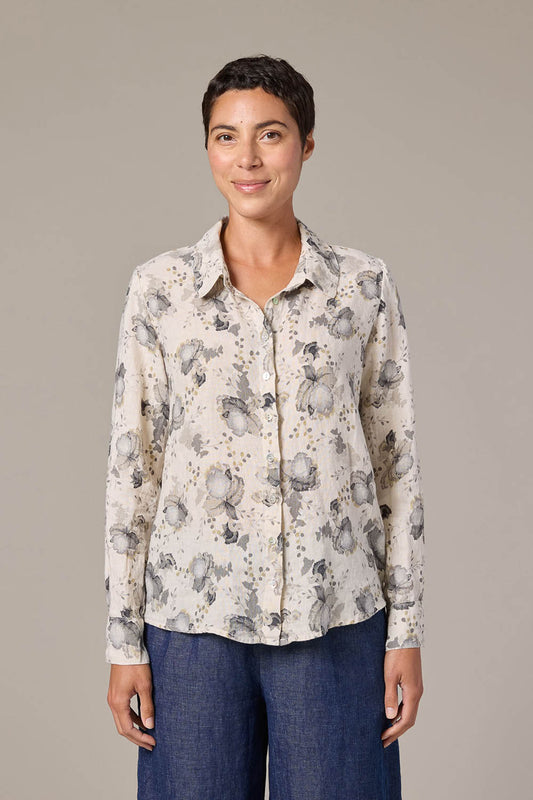 Leoni Floral Linen Fitted Shirt