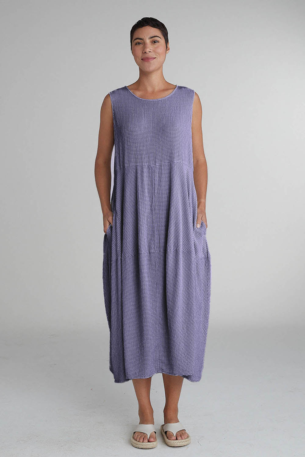 Crinkle Check Bubble Dress