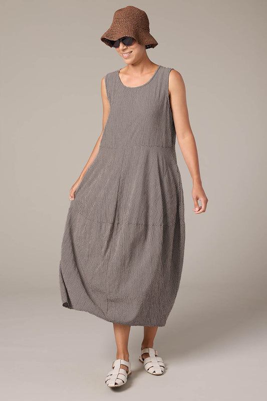 Crinkle Check Bubble Dress