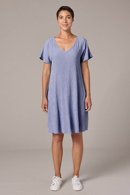 Crinkle Check Swing Dress