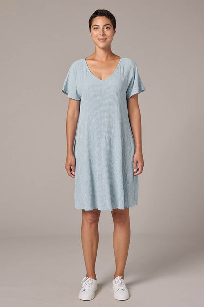 Crinkle Check Swing Dress