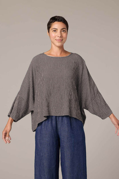 Crinkle Check Crop Top