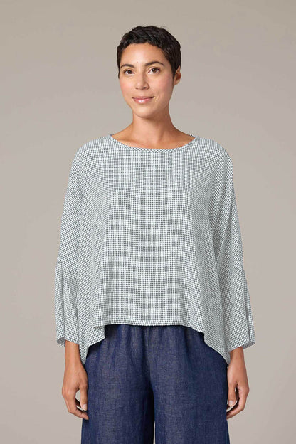 Crinkle Check Crop Top