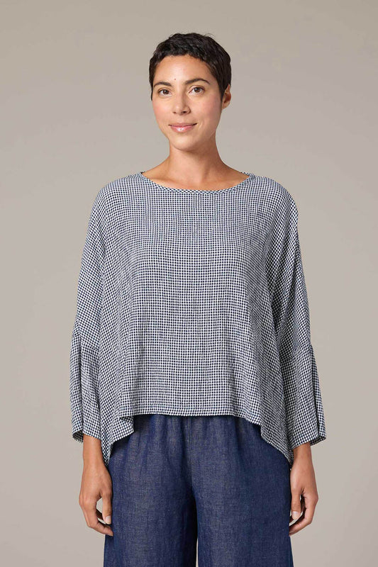 Crinkle Check Crop Top