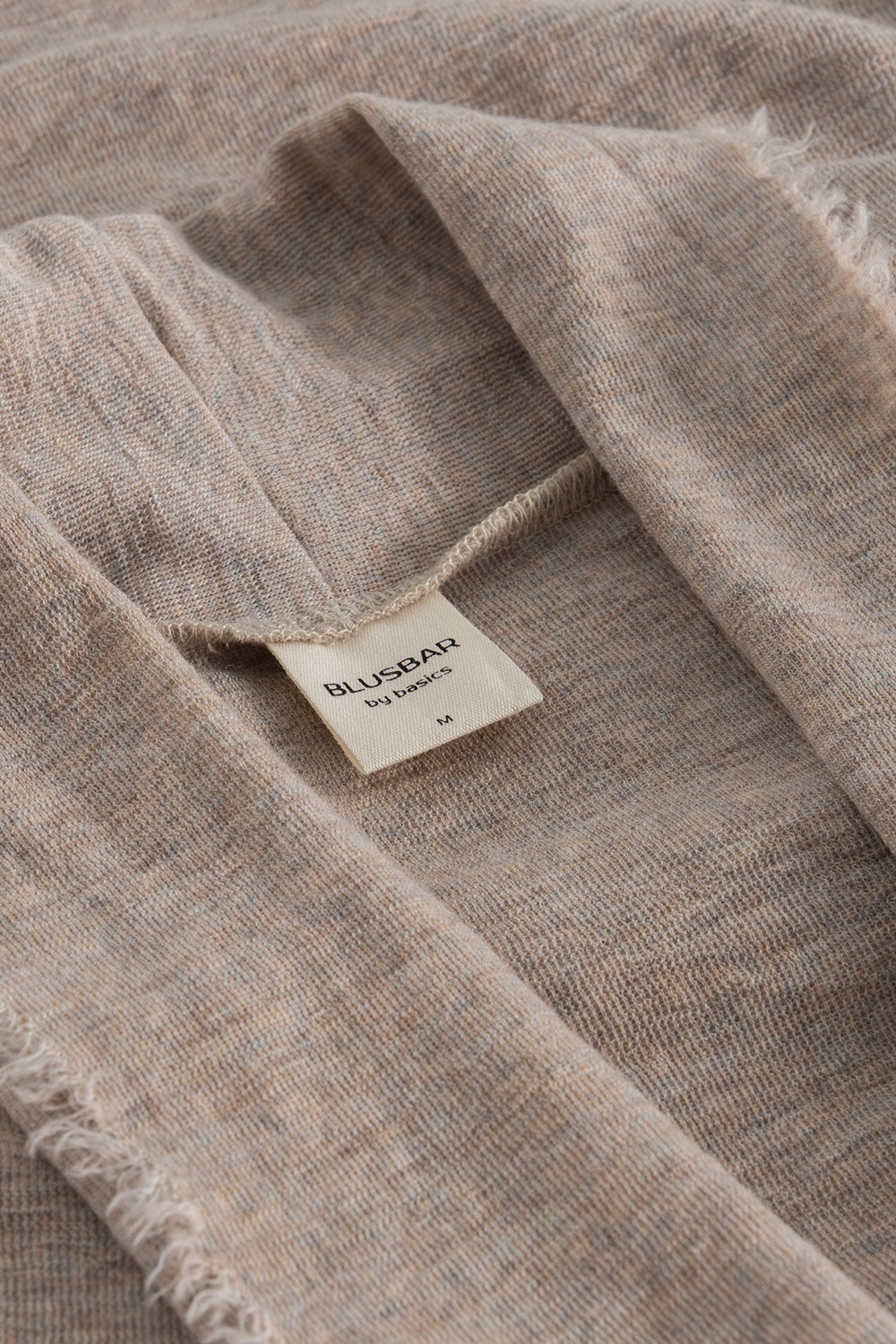 By Basics Raw Edge Cardigan Elephant Melange Grey