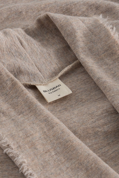 By Basics Raw Edge Cardigan Elephant Melange Grey