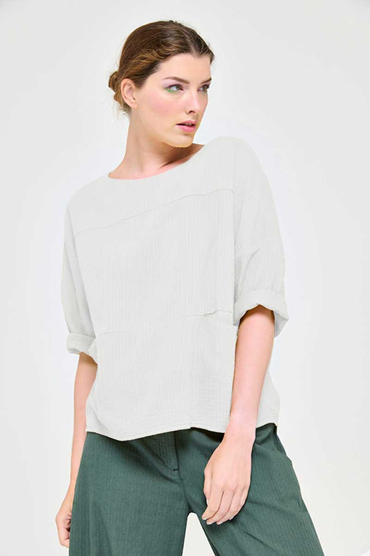 Mes Soeurs et Moi Encre Pocket Blouse Blanc