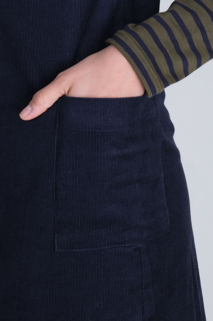 Bibico Eva Pinafore Dress Navy Cord Blue