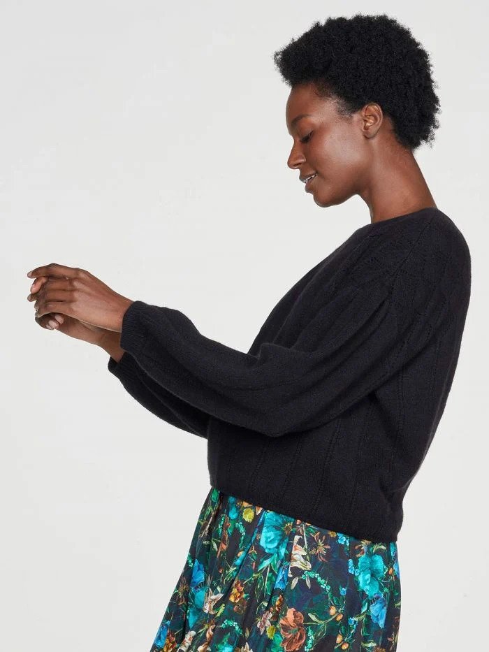 Thought Bennedetta Pointelle Jumper Black