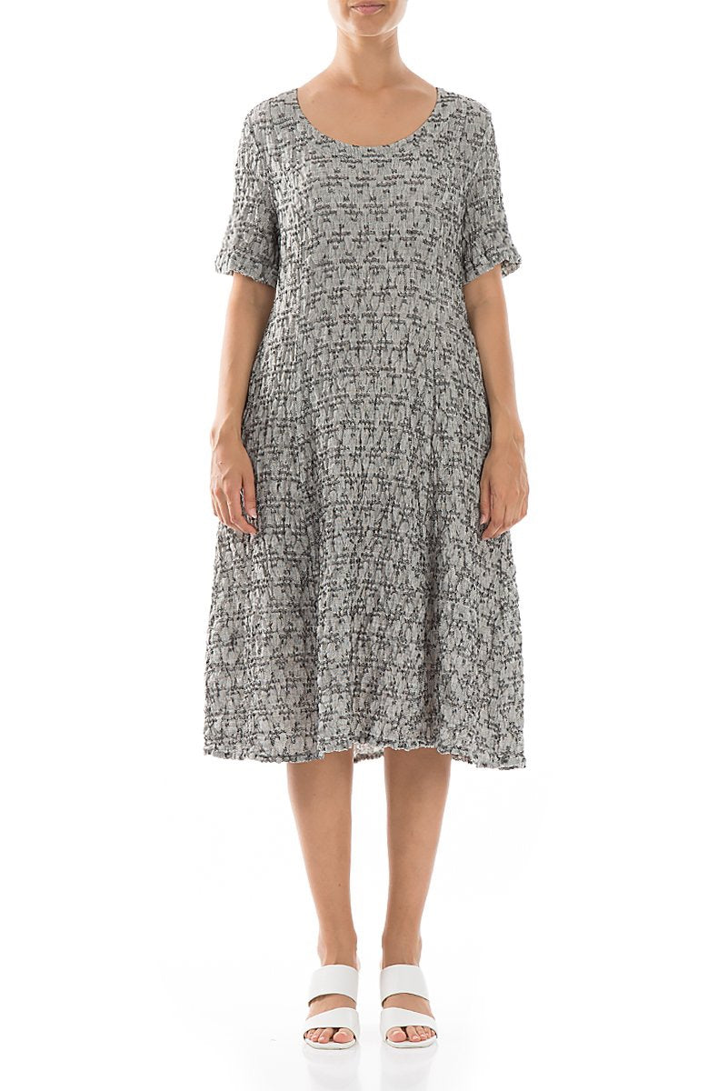 Grizas Grey Textured Linen 91505 Dress