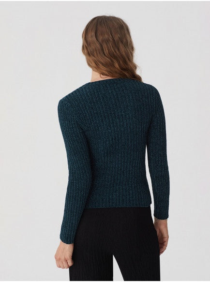 Nice Things Chenille Rib Sweater Green