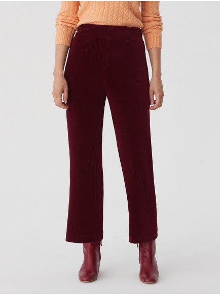Nice Things Elastic Corduroy Trousers Dark Vine