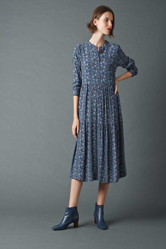 Indi & Cold Abbie Midi Dress Indigo