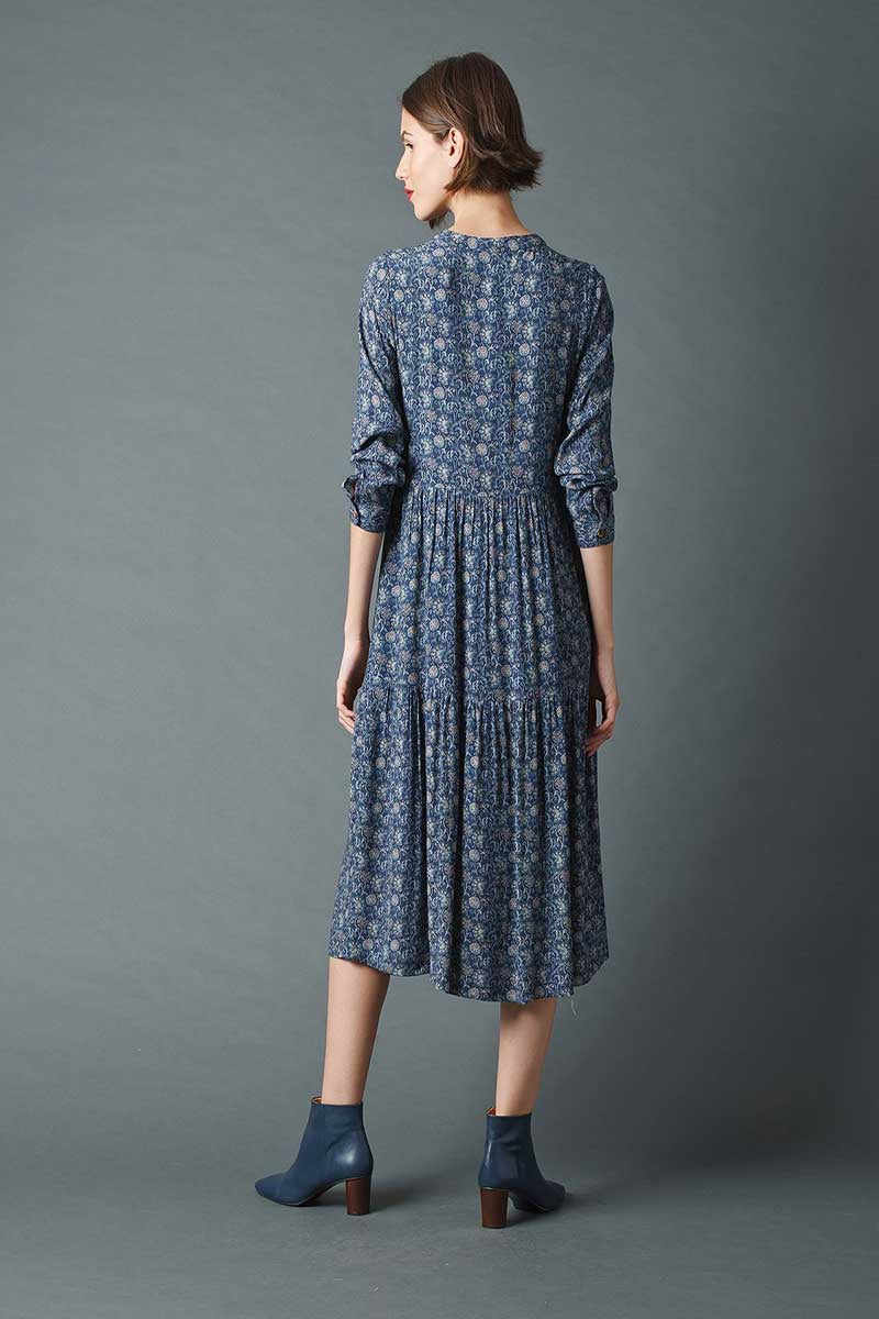 Indi & Cold Abbie Midi Dress Indigo
