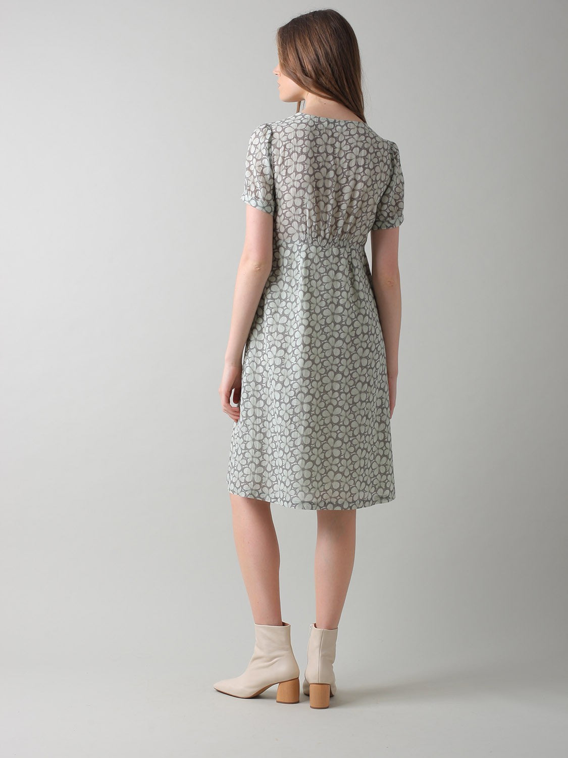 Indi & Cold Floral Print Midi Dress Cyan